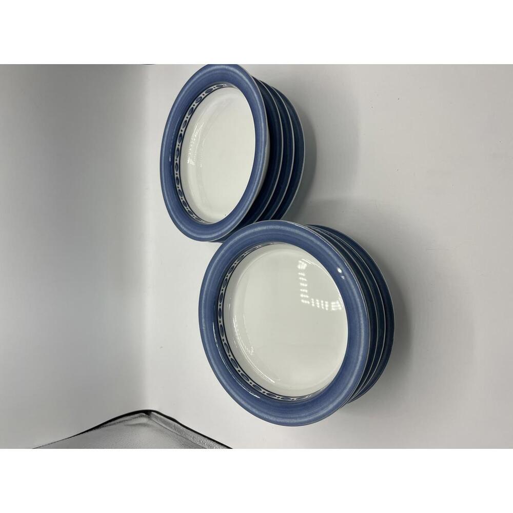 Dansk Belgian Blue Bistro Cafe Rimmed Soup Plates - Set of 8 - Picture 2 of 5